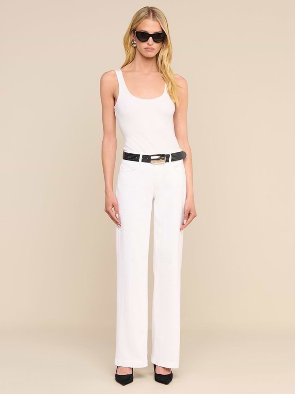 L’AGENCE Joanne Low Rise Wide Leg Jeans Size 25 Blanc White NWT